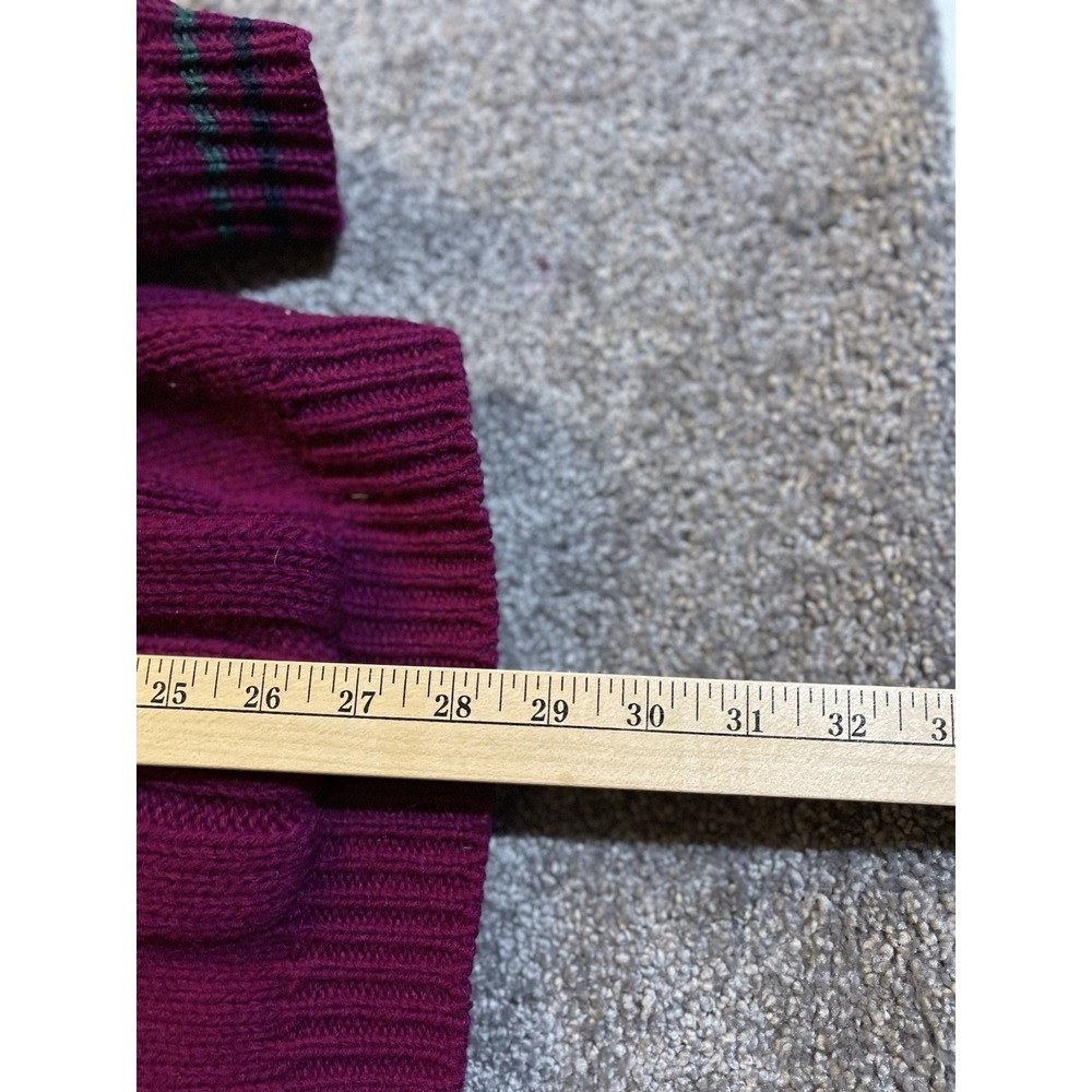 VTG 90s Gap Shetland Wool Grandpa Cardigan Sweater Burgundy Maroon Mens M - Picture 6 of 10